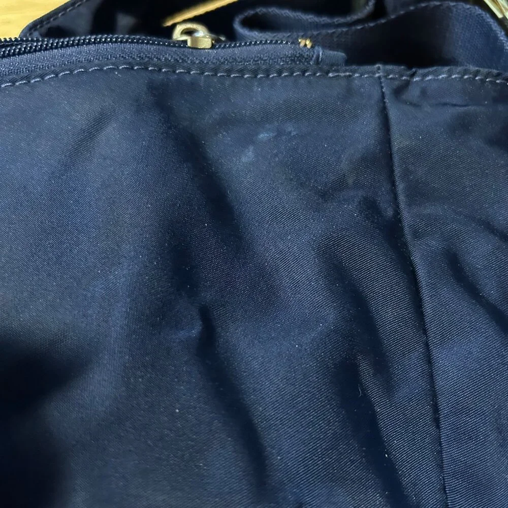 Womens Tory Burch Navy Blue Nylon TT Baby Designer Diaper Bag
